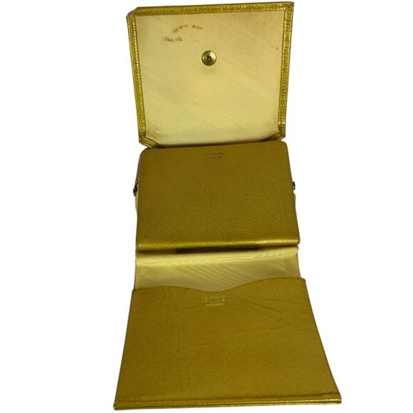 Princess Gardner Wallet Coin French Purse Gold Leather Embroidered Flower 1950s - Picture 6 of 8